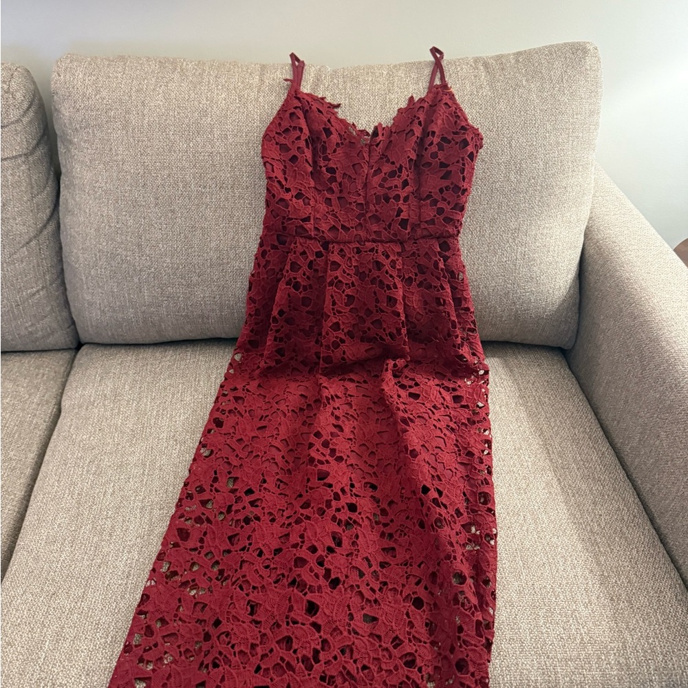 Astr Burgundy Prom Dress